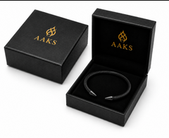 AAKS Venom Twist Bracelet | Bold Black Stainless Steel Bracelet