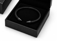 AAKS Venom Twist Bracelet | Bold Black Stainless Steel Bracelet