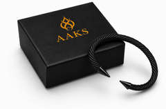AAKS Venom Twist Bracelet | Bold Black Stainless Steel Bracelet