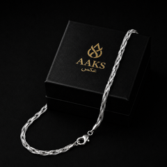 AAKS Infinity Weave Chain (Silver) | Premium Stainless Steel Braided Chain