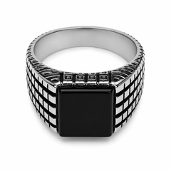 AAKS Obsidian Signet Ring | Premium Stainless Steel Ring