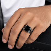AAKS Obsidian Signet Ring | Premium Stainless Steel Ring