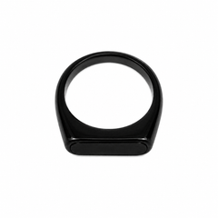 AAKS Noir Slim Signet Ring | Premium Black Stainless Steel Ring