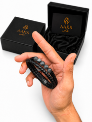 AAKS Midnight Duo Bracelet | Premium 2-Piece Bracelet Set