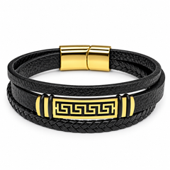 AAKS Royal Greek Bracelet | Premium Leather Bracelet