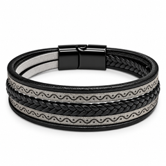 AAKS Obsidian Heritage Bracelet | Premium Leather Bracelet