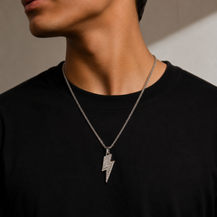 AAKS Thunder Spark Pendant | Premium Iced-Out Lightning Pendant