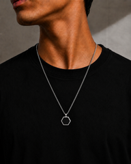 AAKS Hexa Edge Pendant | Premium Stainless Steel Hexagon Pendant
