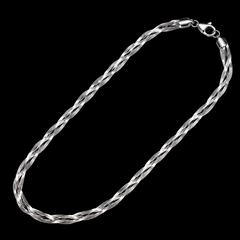 AAKS Infinity Weave Chain (Silver) | Premium Stainless Steel Braided Chain