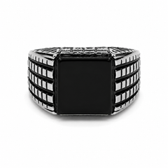 AAKS Obsidian Signet Ring | Premium Stainless Steel Ring