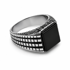 AAKS Obsidian Signet Ring | Premium Stainless Steel Ring