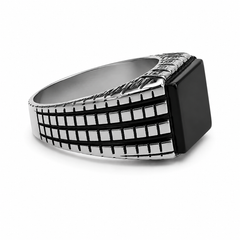 AAKS Obsidian Signet Ring | Premium Stainless Steel Ring