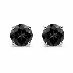AAKS Classic Solitaire Stud Earrings (Black)