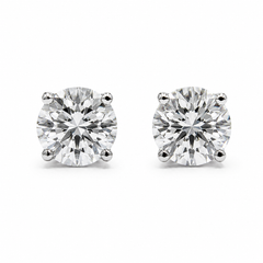 AAKS Classic Solitaire Stud Earrings (Silver)
