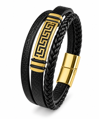 AAKS Royal Greek Bracelet | Premium Leather Bracelet
