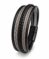 AAKS Obsidian Heritage Bracelet | Premium Leather Bracelet