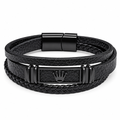 AAKS Shadow Crown Bracelet | Premium Leather Bracelet