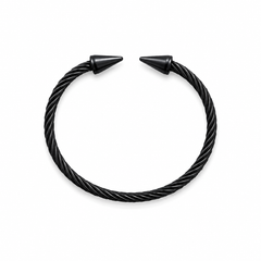 AAKS Venom Twist Bracelet | Bold Black Stainless Steel Bracelet